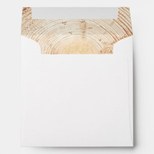 Custom Wood grain tree ring lining wedding Envelope