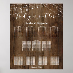 Custom & Wood Lights Reception Seating Chart