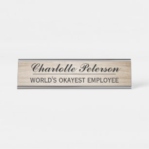 Custom Wooden Funny Desk Name Plate