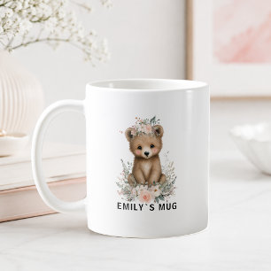 Custom Woodland Bear Mug with Name