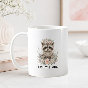 Custom Woodland Raccoon Mug with Name