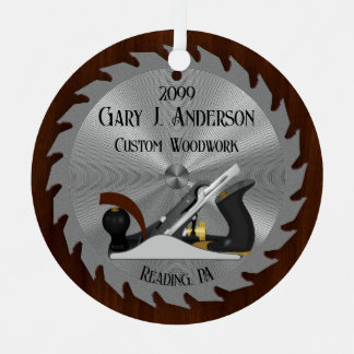 Custom Woodwork Saw Blade Planer Metal Ornament