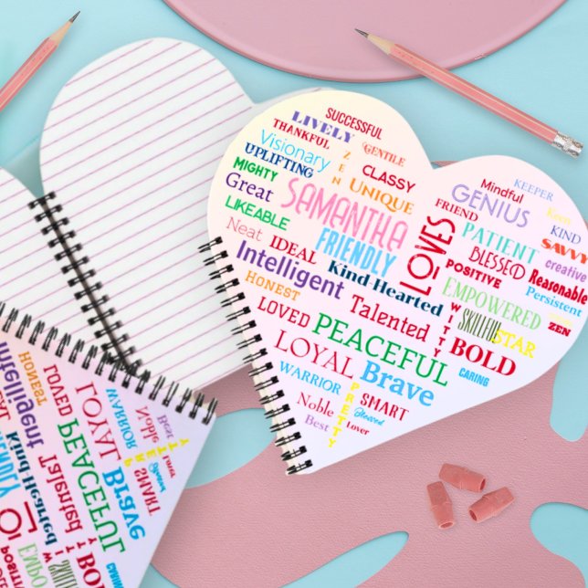 Custom Word Art Heart Keepsake Add Your own words  Notebook (Creator Uploaded)