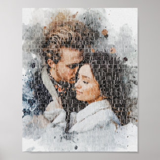 Custom Word Art. Watercolor photo made by Words. Poster