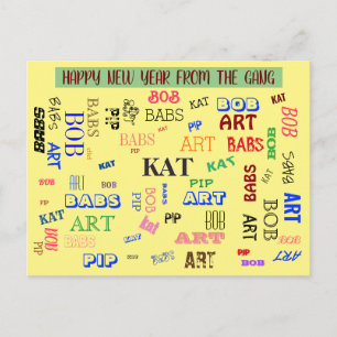 Custom Word Cloud Personalized Family Name Postcard