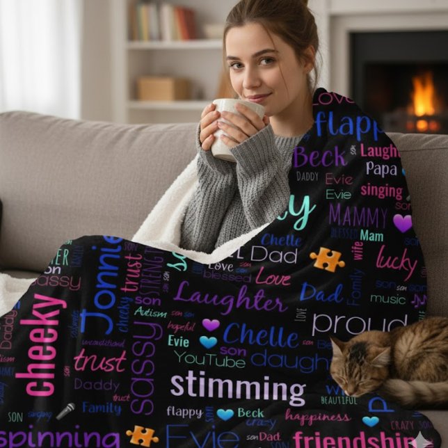 Custom Word Cloud Sherpa Fleece Blanket (Creator Uploaded)