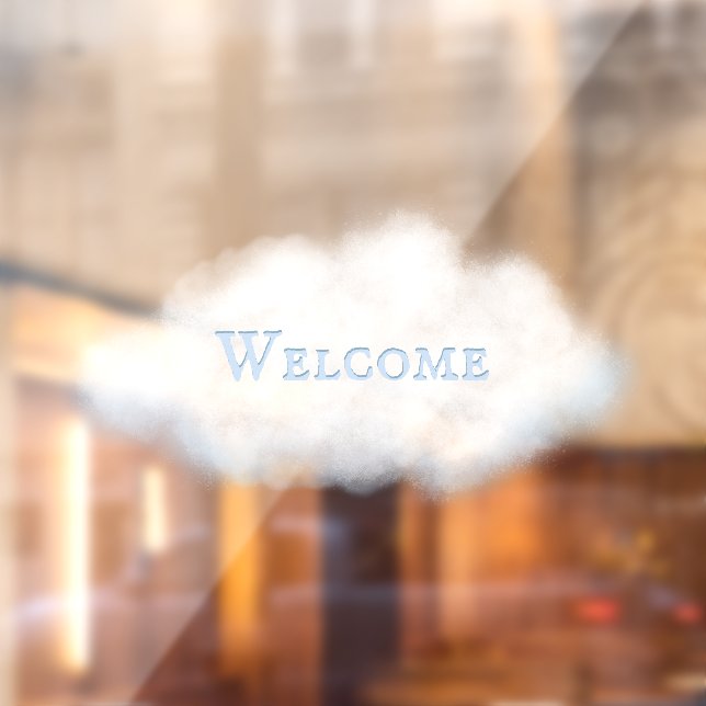 Custom Word on Fluffy White Cloud No. 2 Fairytale Window Cling (Sheet 2)