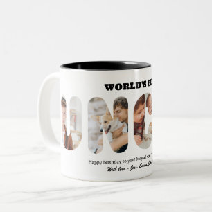Custom Word Photo Collage World's Best Uncle Two-Tone Coffee Mug