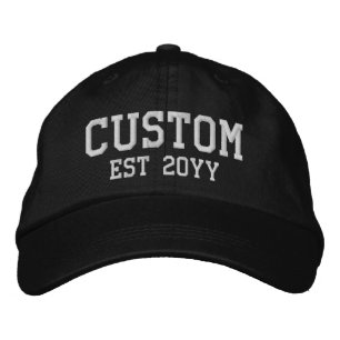 Custom Word Text Established Est Year Gift for him Embroidered Hat
