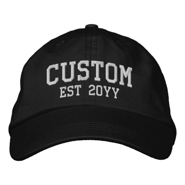 Custom Word Text Established Est Year Gift for him Embroidered Hat (Front)