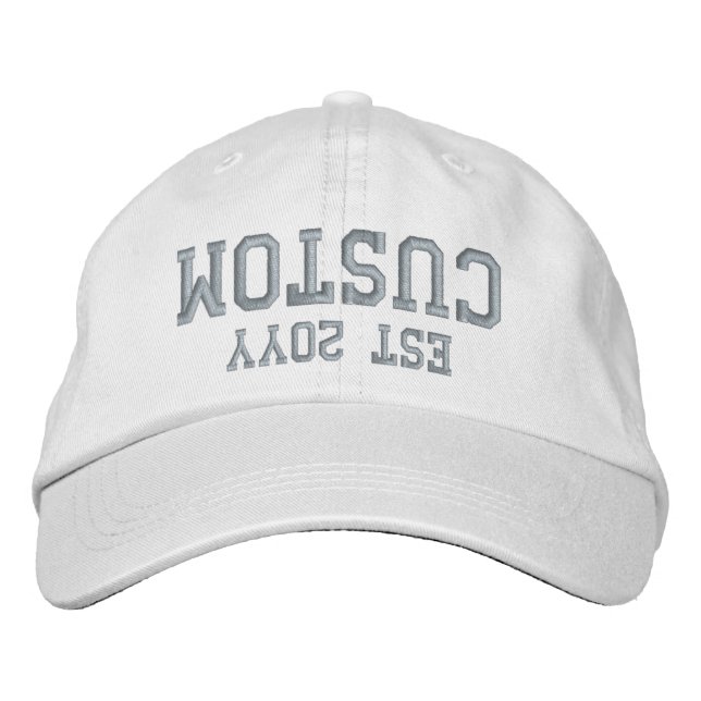 Custom Word Text Established Est Year Gift for him Embroidered Hat (Front)