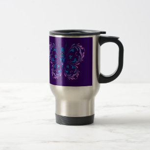 Custom Words Courage Hope Purple Butterfly Travel Mug