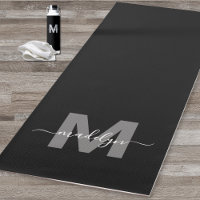 Custom Workout Initial Name Monogram Black