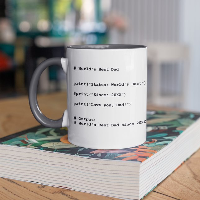Custom World’s Best Dad Code Mug – Year Gift (Créateur téléchargé)