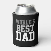 Custom World's Best Dad Black Can Cooler