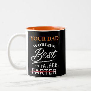 CUSTOM World's Best FARTER (FATHER) Two Tone Mug