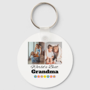 Custom Worlds Best Grandma Photo - Personalize Wit Keychain