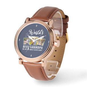 Custom World's Best Grandpa 3 Photo  Watch