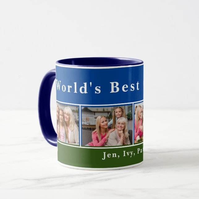 Custom World's Best Grandpa Photo Collage Mug (Front Left)