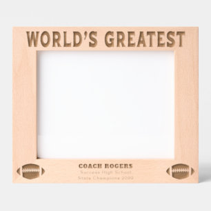 Custom World's Greatest Football Coach Etched Frames