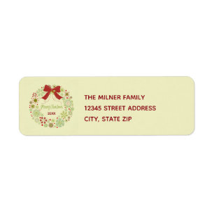 Custom Wreath - Return Address Label
