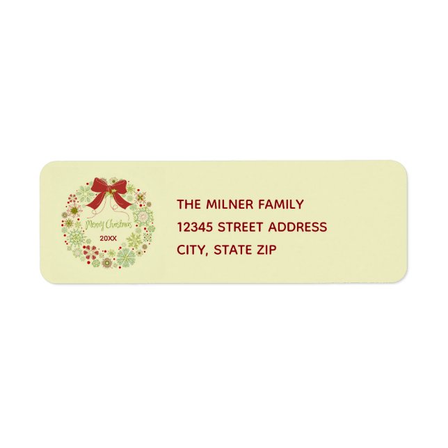 Custom Wreath - Return Address Label (Front)