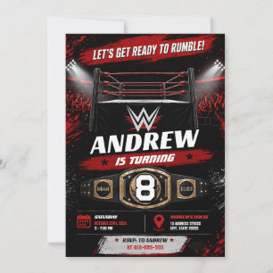 Custom Wrestling Birthday for Boys Invitation