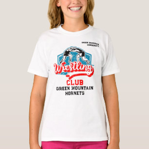 Custom Wrestling Team Club School Name Number T-Shirt