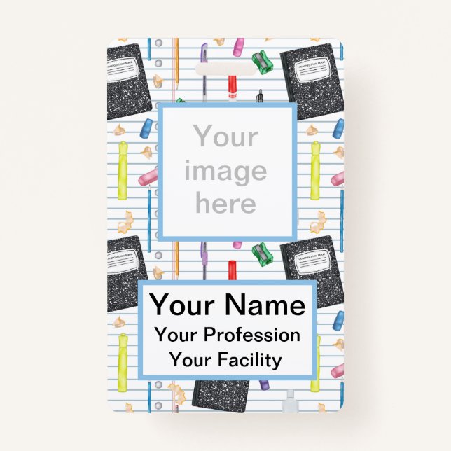 Custom Writing Supplies - School Series Badge (Front)
