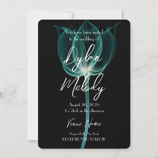 Custom X-Ray Flower  Invitation (Front)