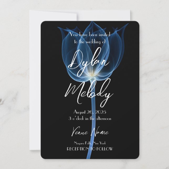 Custom X-Ray Flower  Invitation (Front)