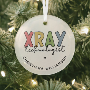 Custom Xray Technologist X-ray Tech Gifts Glass Ornament