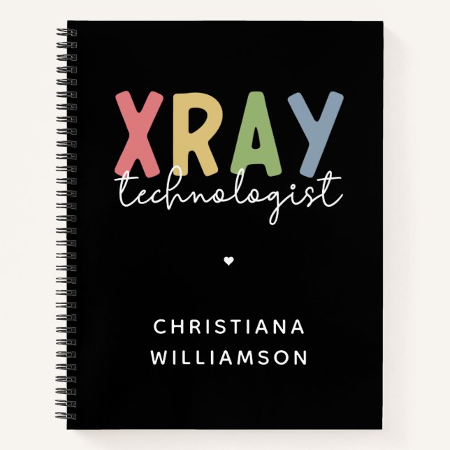 Custom Xray Technologist X-ray Tech Gifts Notebook (Front)