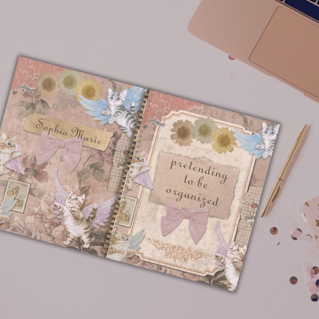 Custom Y2K Coquette Aesthetic Funny Cat Girly Pink Planner (Creator Uploaded)