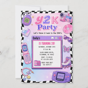 Custom Y2K Retro 2000s Birthday Invitation