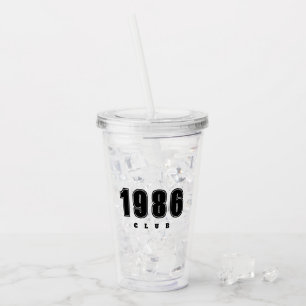 Custom Year - 1986 Club - simple black Acrylic Tumbler