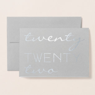 Custom Year 2022 Modern Typography Elegant Foil Ca Foil Card