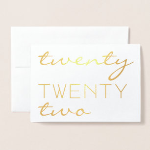 Custom Year 2022 Modern Typography Elegant Foil Card