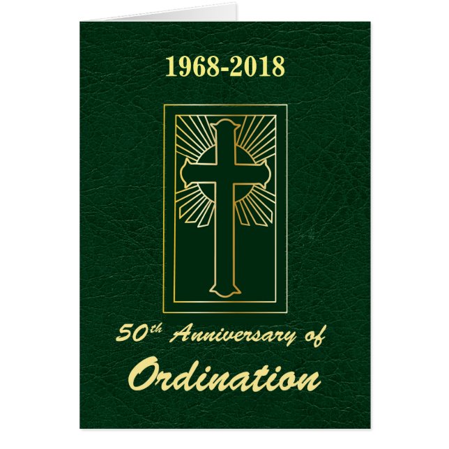 Custom Year 50th Anniversary of Ordination Green (Front)