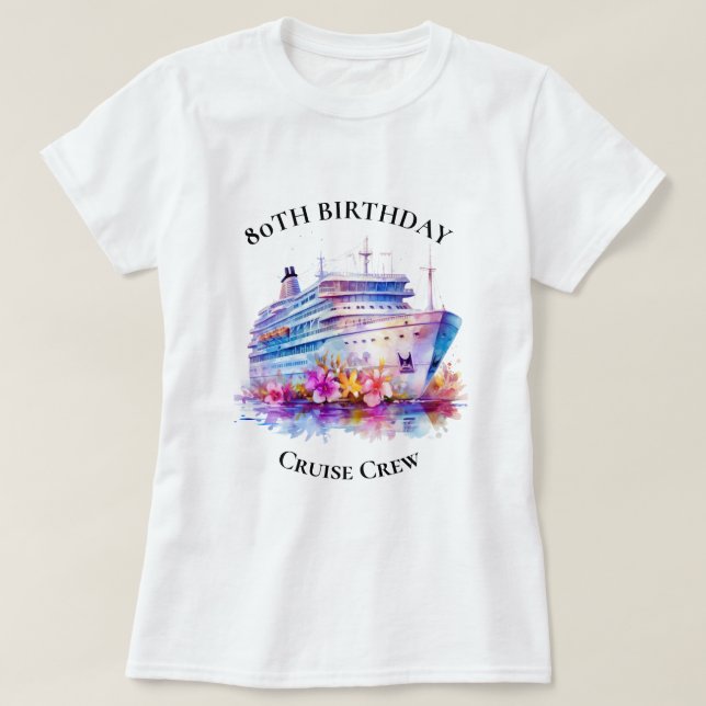Custom Year Birthday Cruise Crew Group Matching T-Shirt (Design Front)