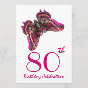 Custom Year Birthday Party Invite Purple Butterfly