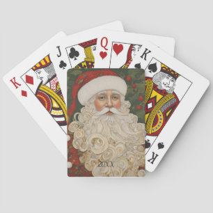 Custom Year Boho Santa Claus Playing Cards