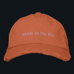 Custom Year Decade Born Birthday 80s Quote Unique Embroidered Hat<br><div class="desc">Celebrate your 80s roots with this trendy embroidered baseball cap featuring the simple yet bold "Made in the 80s" text. With a minimalist retro design and customizable thread colour, this cap is perfect for casual outings, nostalgic get-togethers, or just showing off your love for all things 80s. Ideal for anyone...</div>