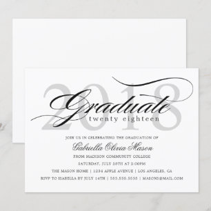 Custom Year Elegant Graduate Graduation Party Invitation