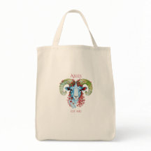 Custom Year Floral Aries Tote Bag