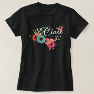 Custom Year Floral Design Graduation T-Shirts