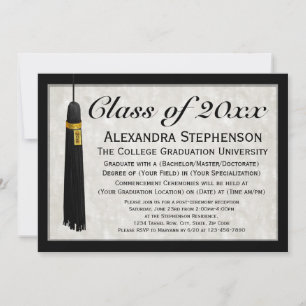 Custom Year Formal Tassel College Graduation Invitation