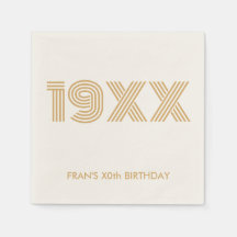 Custom Year Gold Personalized Birthday Napkins