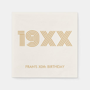 Custom Year Gold Personalized Birthday Napkins