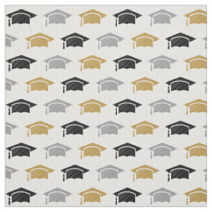 Custom Year Graduation Cap Trio Pattern Fabric